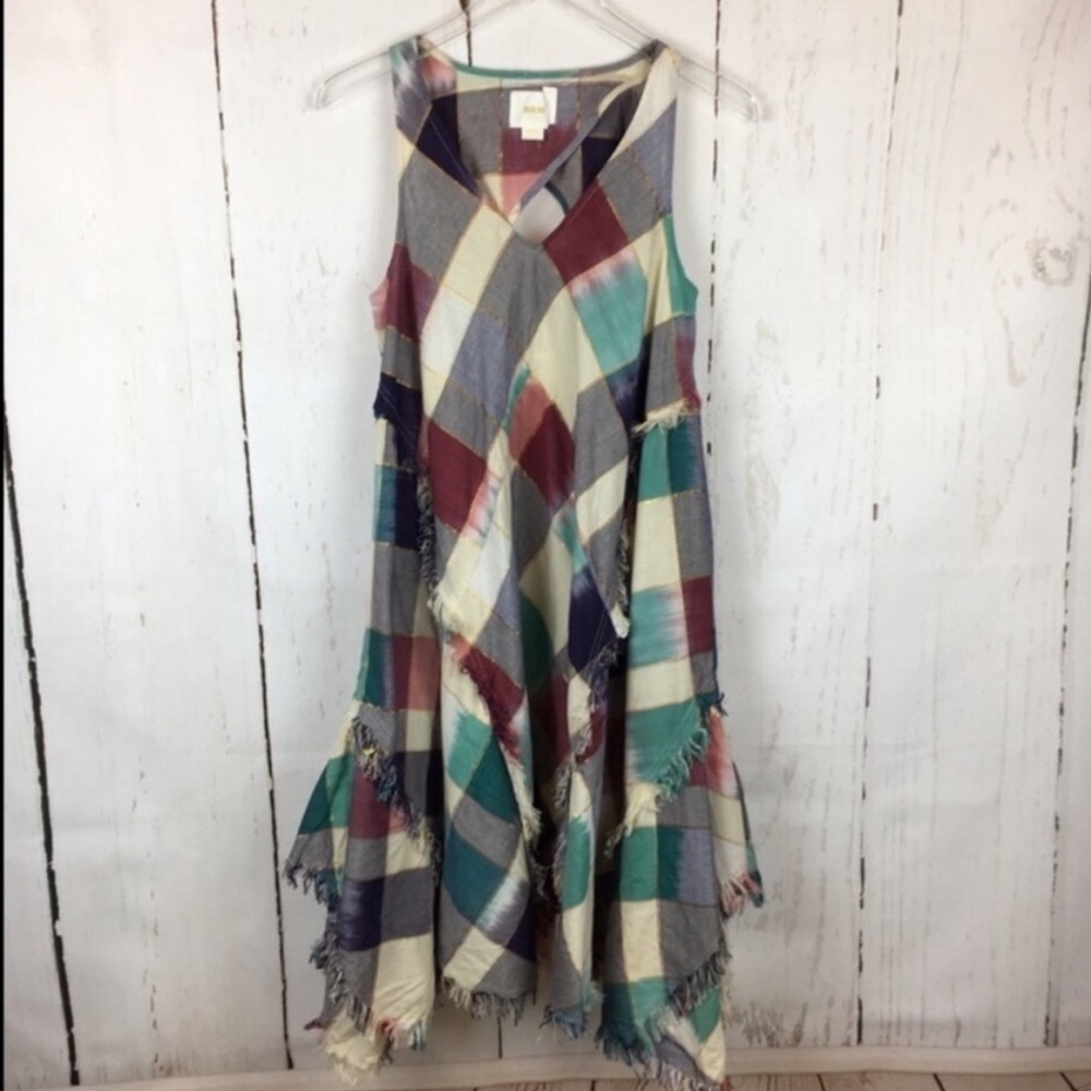Anthropologie Maeve | Metallic Plaid Dress